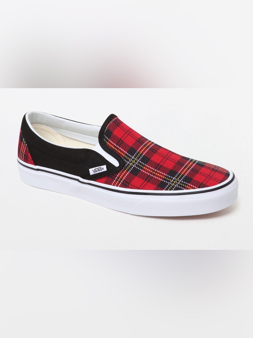 Vans Classic Slip-On Plaid Shoes New!